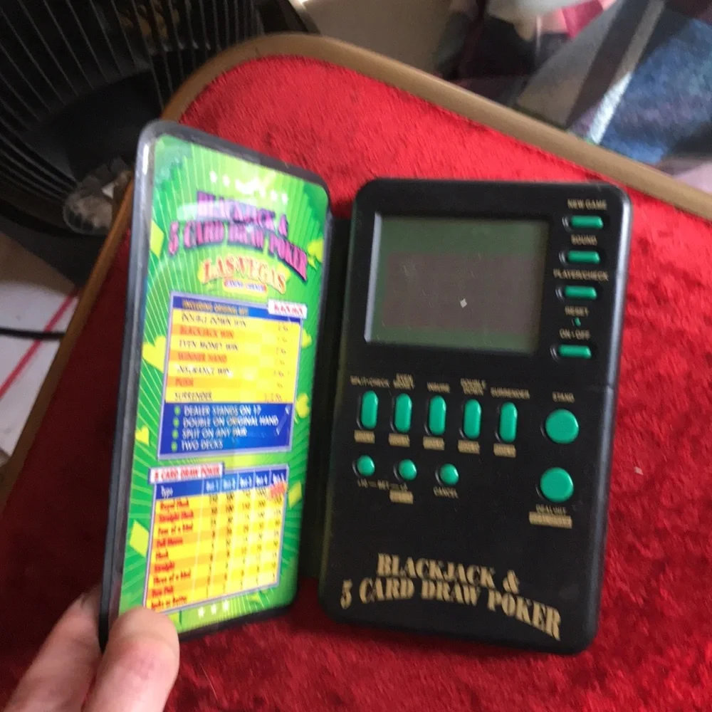 Handheld electronic video game console blackjack and poker game vintage